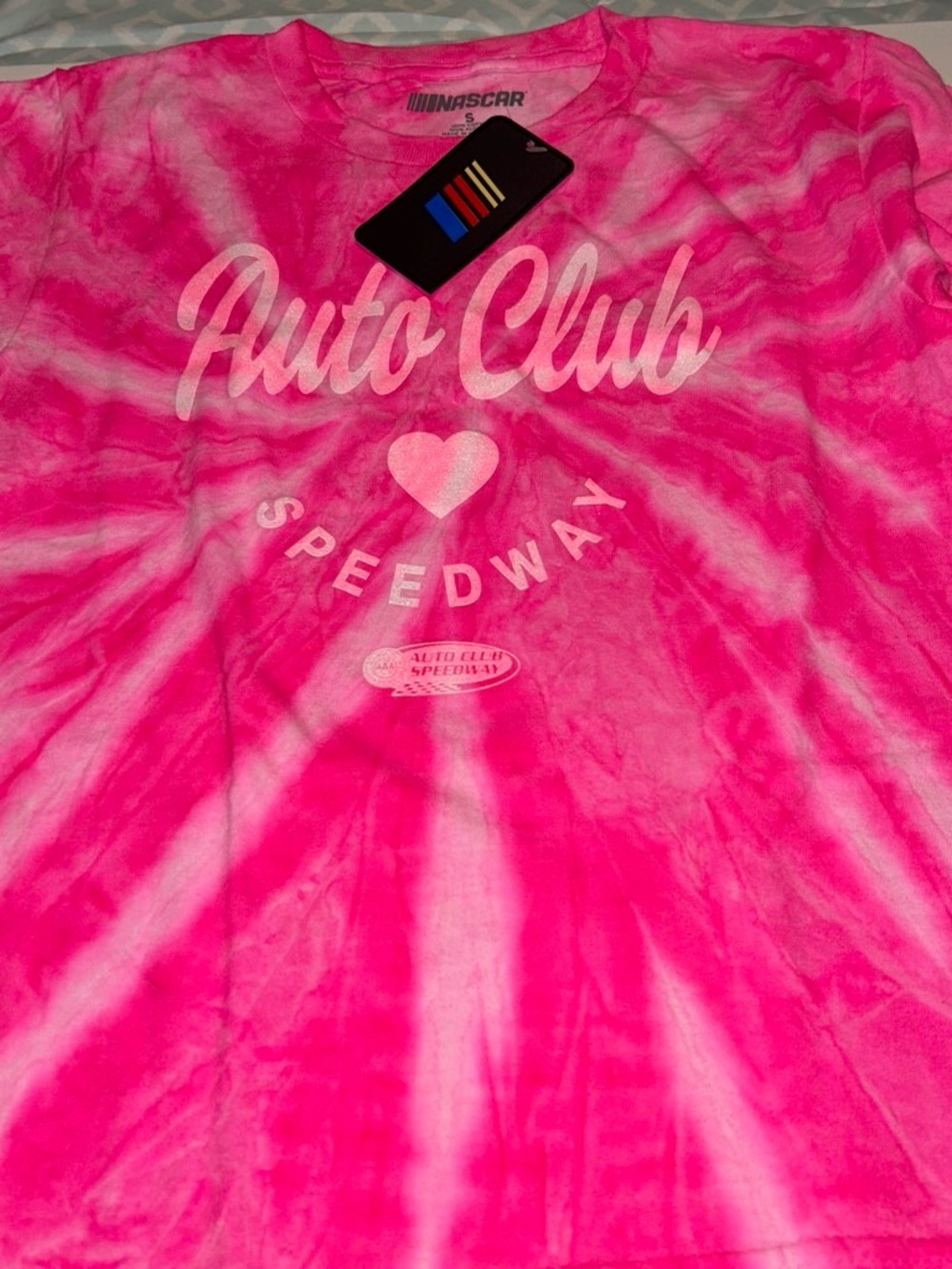 Nascar Bright Pink Tie-Dye Auto Club Speedway Tee